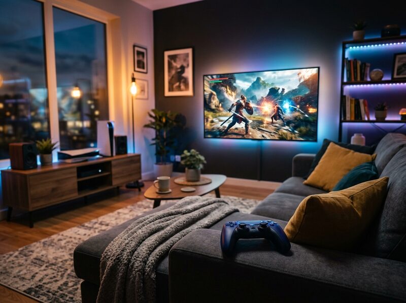 客廳打 PS5 遊戲